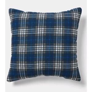 Decorative Throw Pillow Square Plaid Blue Room Esstentials 18 Inch